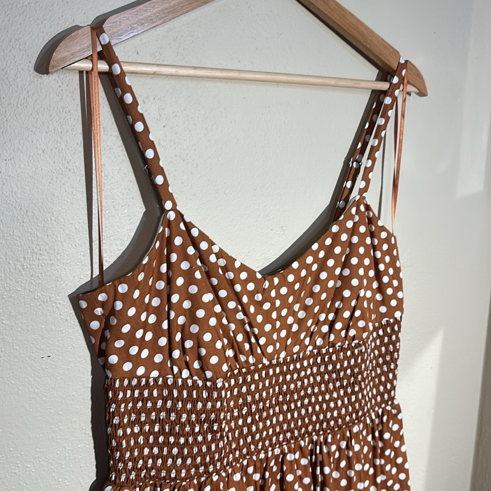 J. Crew Brown Polka Dot Dress